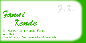 fanni kende business card